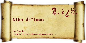 Nika Álmos névjegykártya